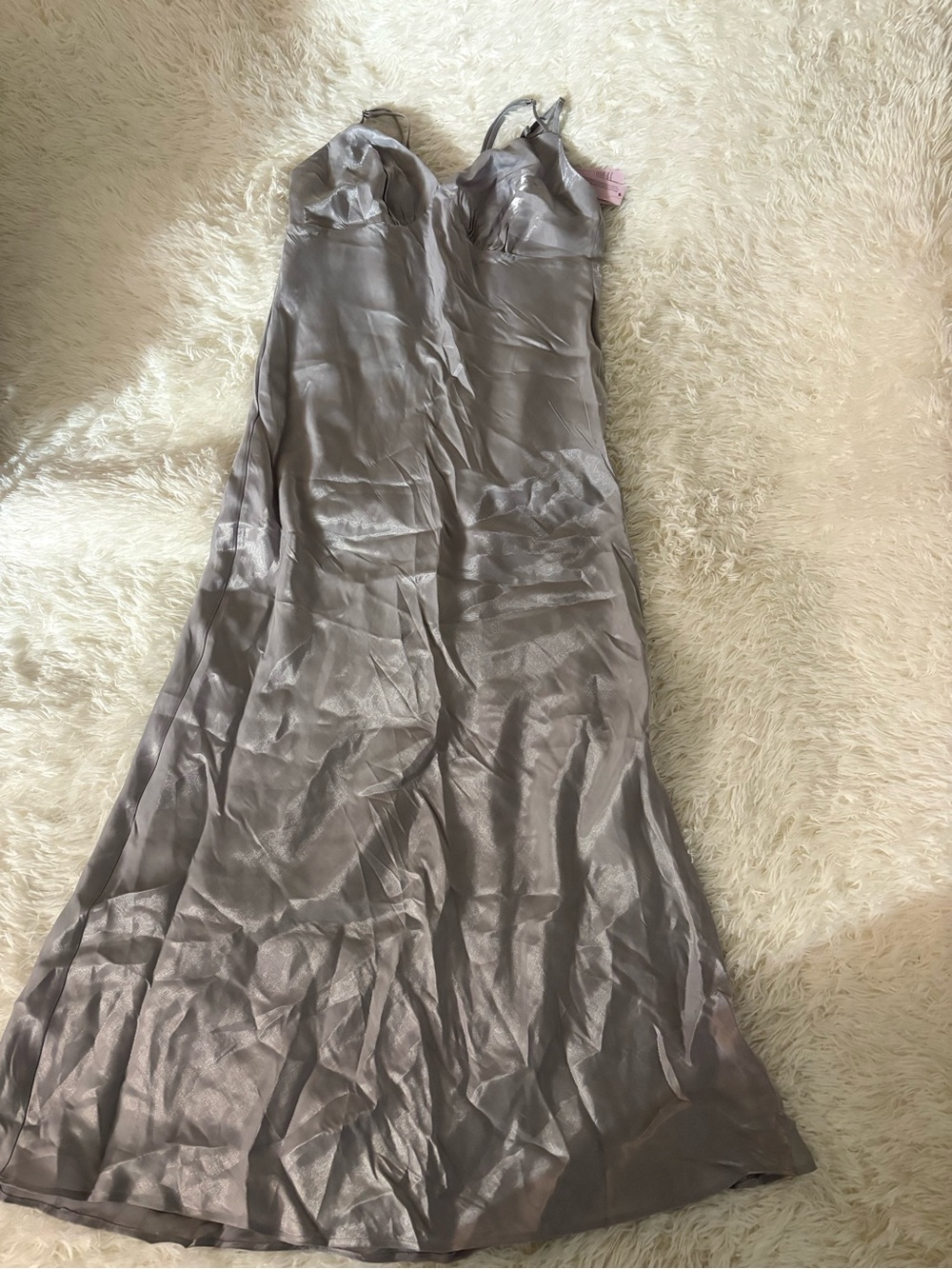 wild fable Silver Satin Slip Dress